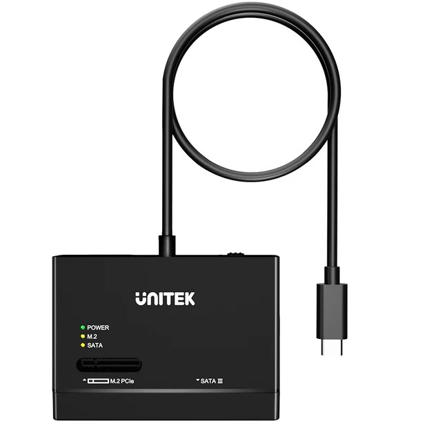Adaptador Externo Unitek USB-C para discos 2.5", 3.5" y M.2