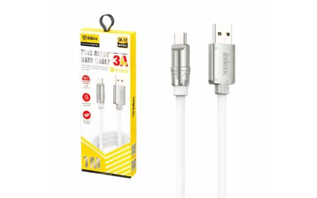 Cable Inkax USB-C 3a 1m silver