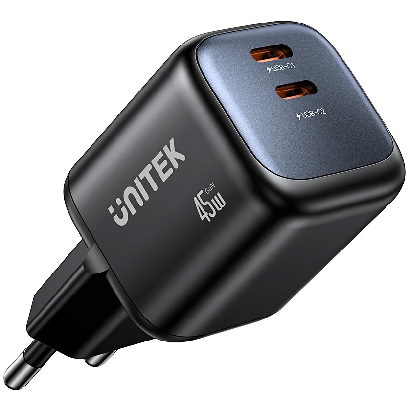 Cargador Unitek 45W Dual USB-C GaN