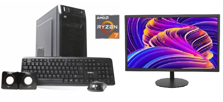 Combo Equipo Ryzen 7 8700G 16GB DDR5 + Monitor 18.5" HD