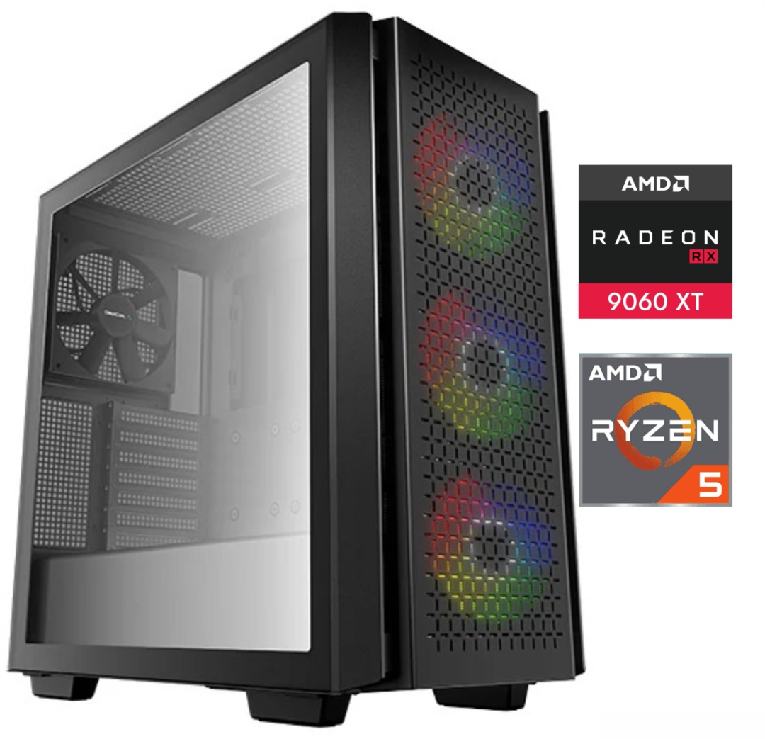 Equipo Gamer Ryzen 5 7600X, 32GB, 1TB, RX9060XT 8GB