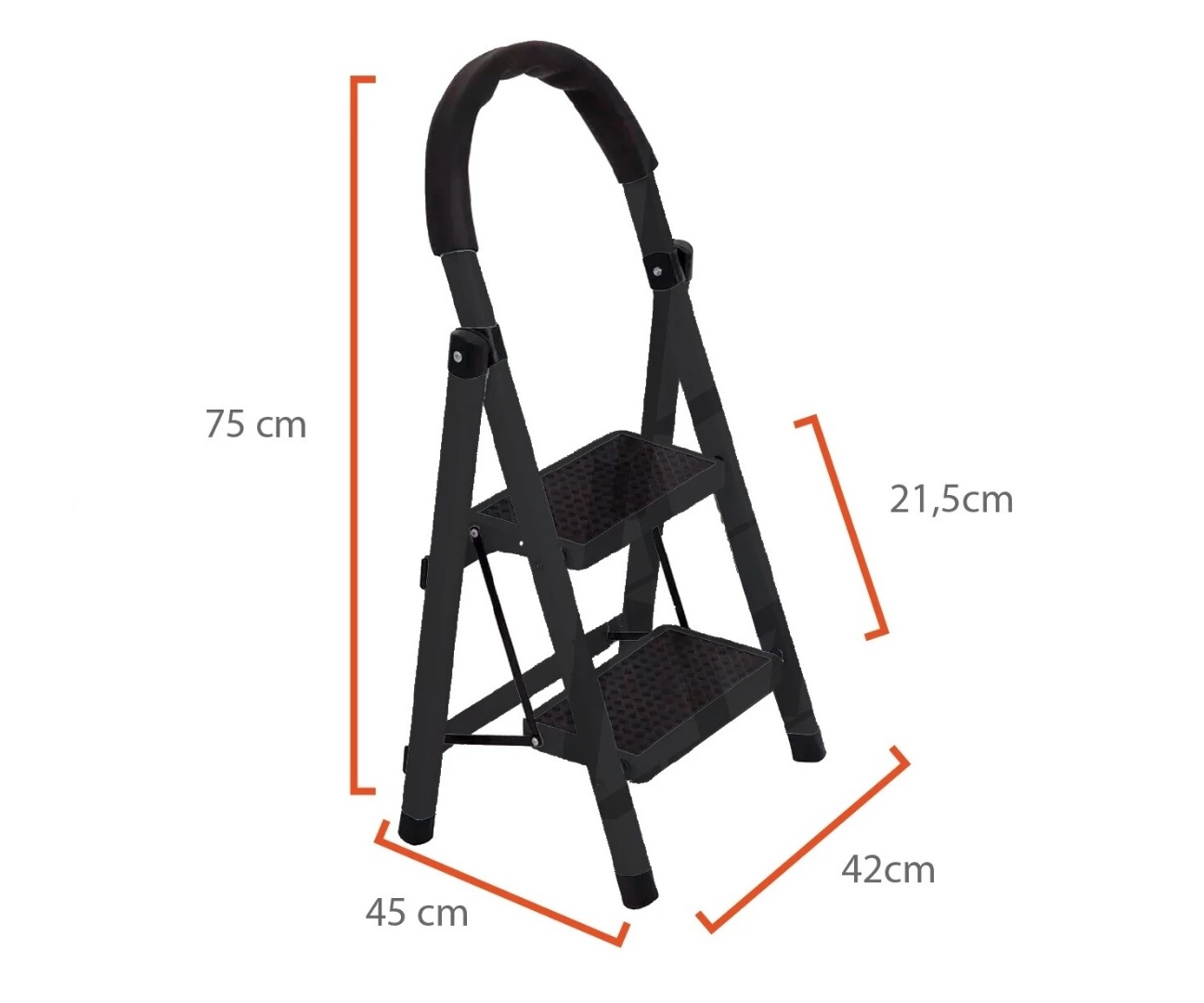 Escalera 2 escalones negra