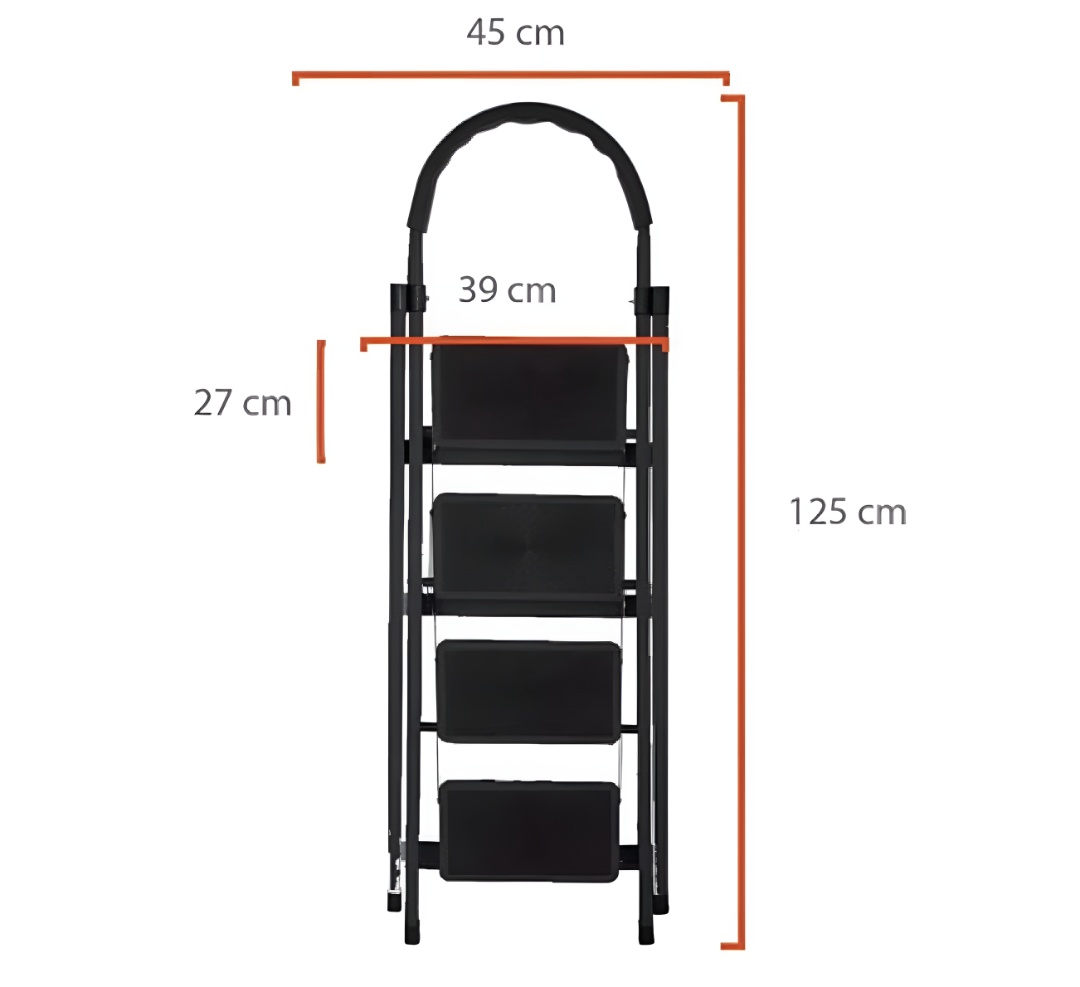 Escalera 4 escalones negra