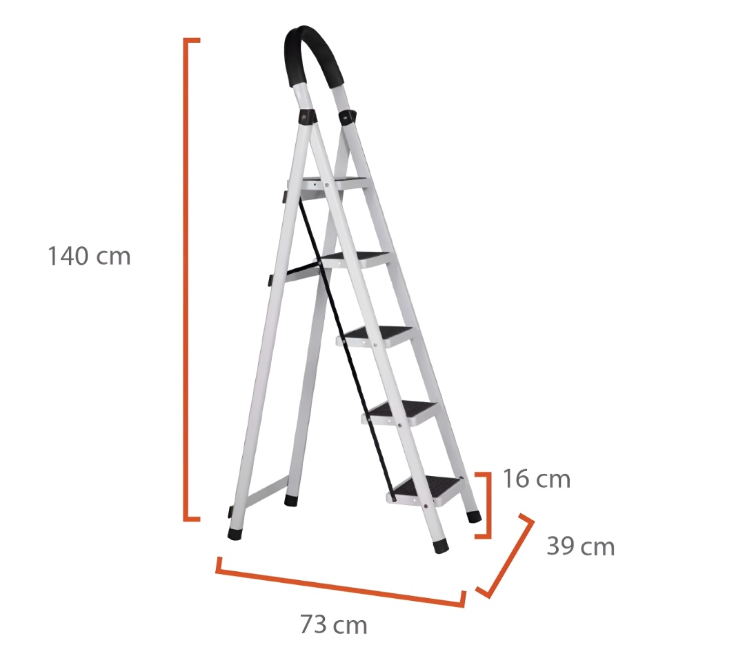 Escalera 5 escalones negra / blanca