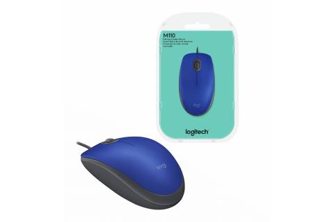 Mouse Logitech M110 silent óptico usb azul
