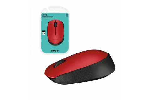 Mouse Logitech M170 inalámbrico rojo
