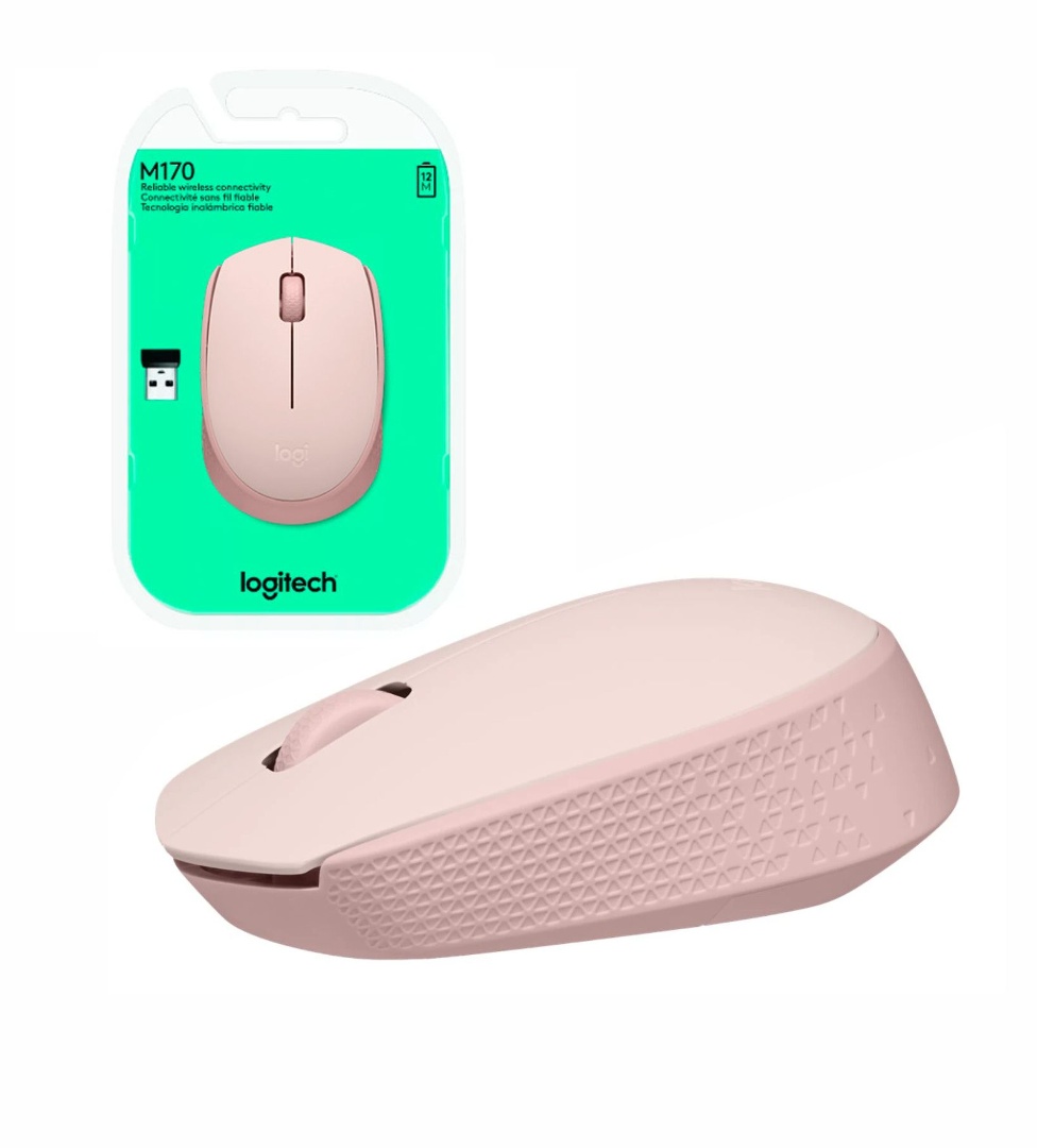 Mouse  Logitech M170 inalámbrico rosado