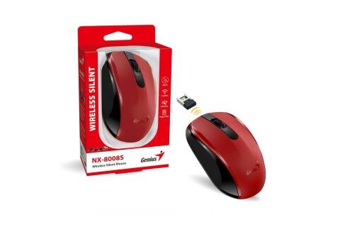 Mouse Genius NX-8008S inalámbrico silencioso rojo