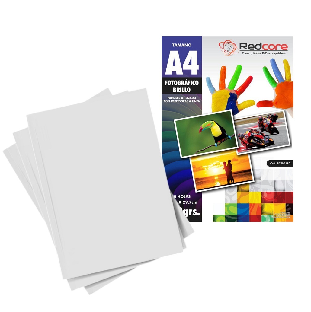Papel Fotográfico Glossy A4 180grs 20 Unidades