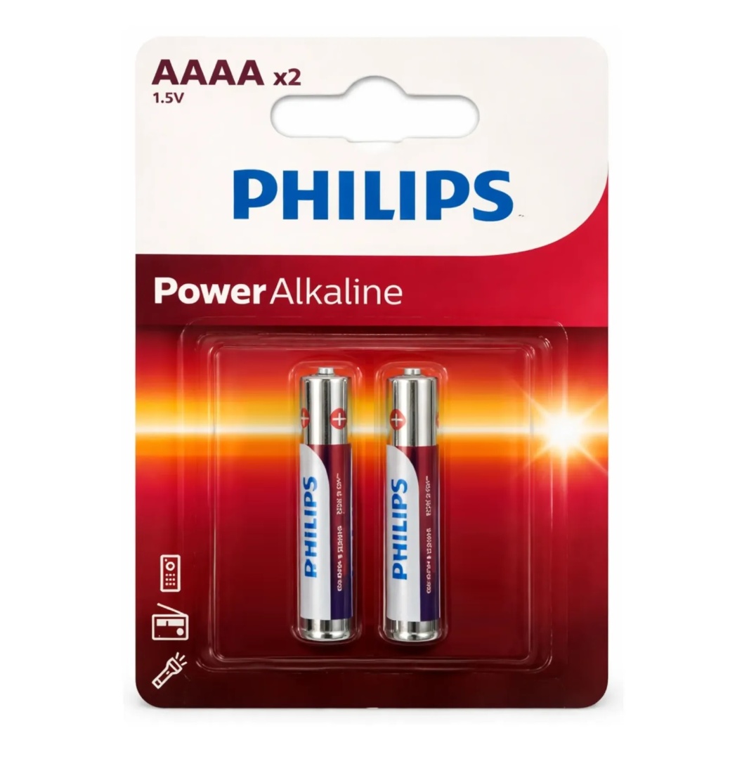 Pila Alcalina Philips LR8D425 AAAA 1.5V Blister x 2 unidades