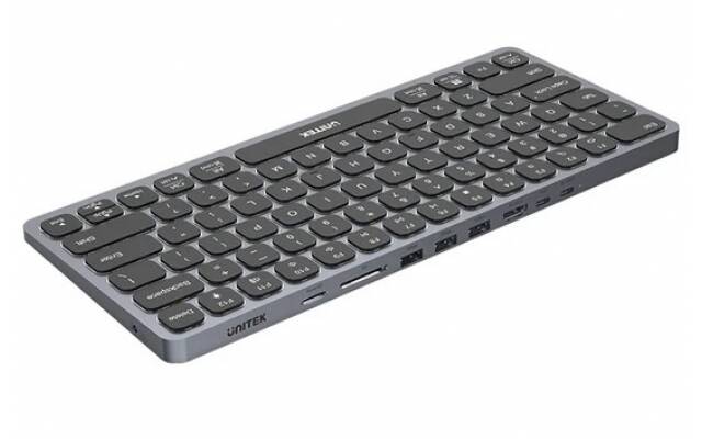 Teclado con HUB USB-C Unitek 9 en 1 PD 100W