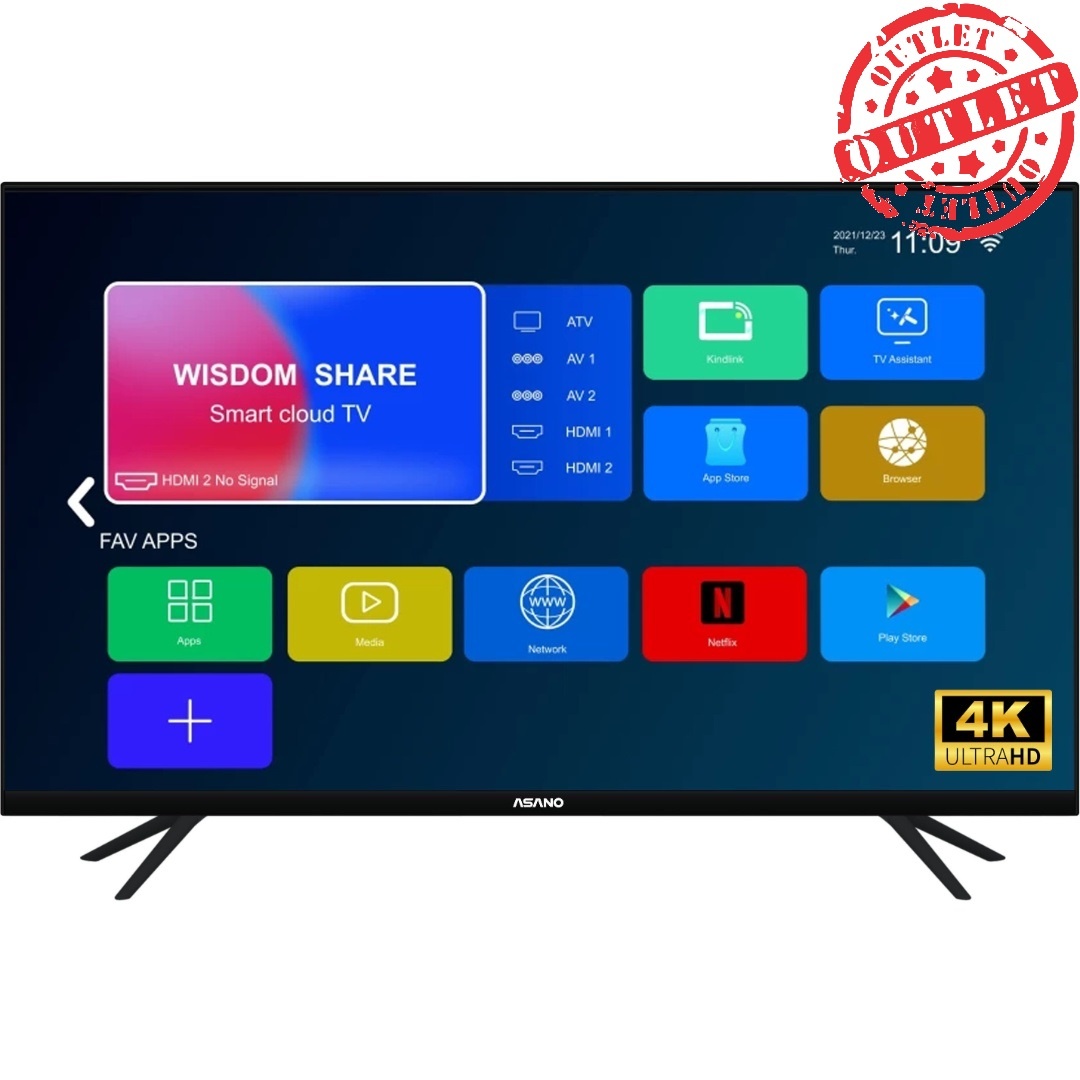 TV LED Asano 50'' 4K sin bordes SMART (con detalles)
